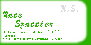 mate szattler business card